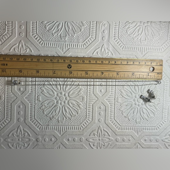 ✨ Vintage Sterling Silver Italian 925 Necklace with Crystal Pendant Earring Set✨ - Picture 16 of 16